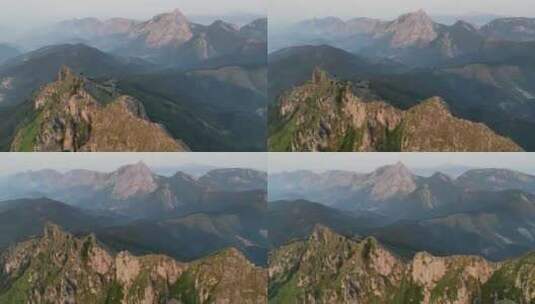 航拍连绵青山高山山峰大青山山脉山脊远山高清在线视频素材下载