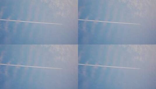 飞机尾迹划过天空高清在线视频素材下载