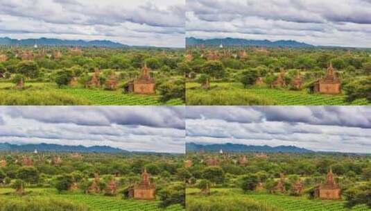 缅甸郊外风景-古建筑-风景-延时-航拍2高清在线视频素材下载