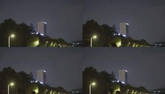 温州瓯江畔步道夜景风光高清在线视频素材下载