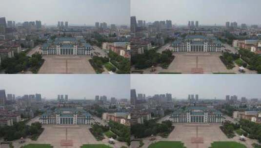 安徽滁州人民广场大剧院航拍高清在线视频素材下载