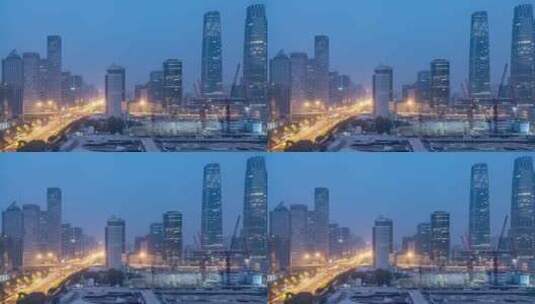 北京东三环的灯光高清在线视频素材下载