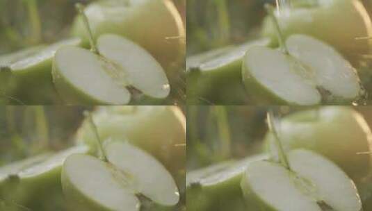 慢动作水洗青苹果高清在线视频素材下载