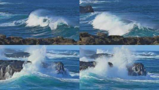 震撼大海海浪白色浪花翻滚高清在线视频素材下载