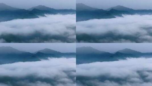 航拍秦岭山脉 雾气缭绕高清在线视频素材下载
