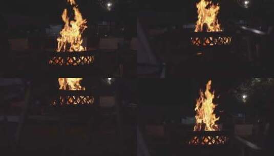 户外篝火氛围高清在线视频素材下载