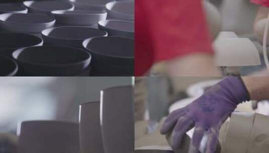 瓷碗生产高清在线视频素材下载