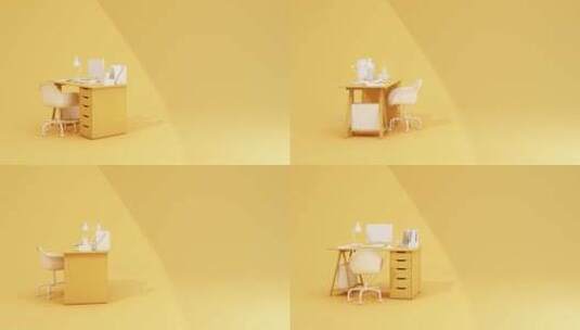 办公桌椅三维动画高清在线视频素材下载
