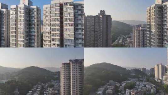 香港大埔墟新达广场航拍高清在线视频素材下载