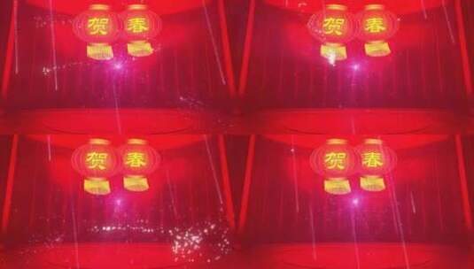 喜庆新春新年LED舞台背景高清在线视频素材下载