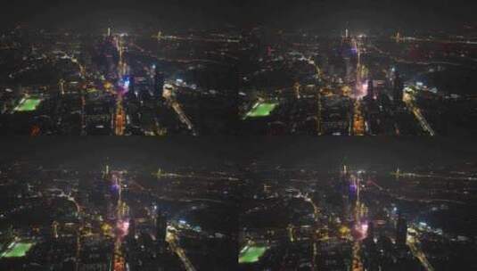 南京紫峰大厦夜景航拍高清在线视频素材下载