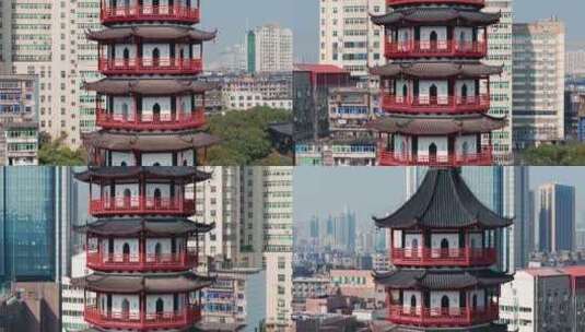 江西南昌绳金塔城市建筑风光航拍高清在线视频素材下载