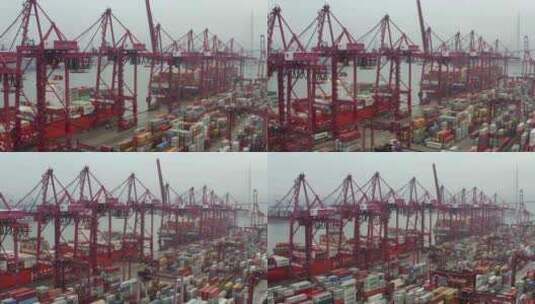 港口码头 集装箱货轮高清在线视频素材下载