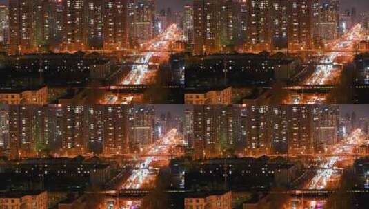 北京CBD城市夜景国贸桥节日夜景车流高清在线视频素材下载
