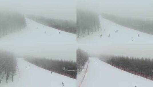 高山雪场雪道滑雪高清在线视频素材下载