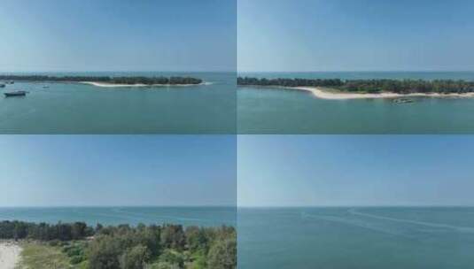 蓝色大海航拍海岸线风景海洋风光飞越山川湖高清在线视频素材下载