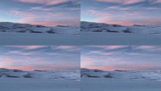 雪山上的晚霞高清在线视频素材下载