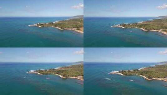 夏威夷瓦胡岛普埃纳角海滩的洛基桑迪海岸线高清在线视频素材下载
