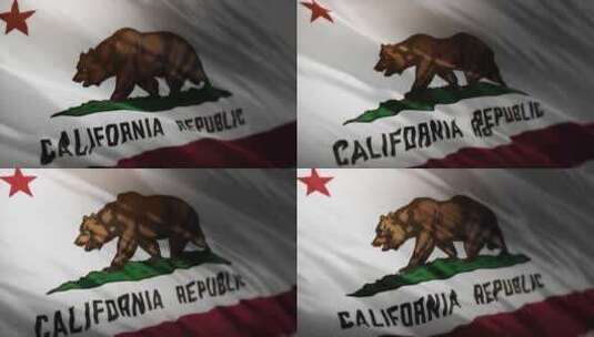 加州州旗挥舞-4K高清在线视频素材下载