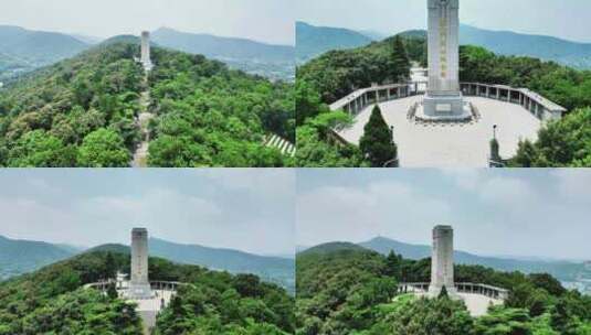 湖北襄阳烈士纪念碑航拍高清在线视频素材下载