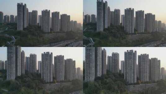 航拍重庆城市风光高清在线视频素材下载