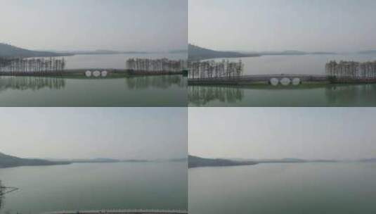 湖北省武汉市东湖绿道航拍4k高清在线视频素材下载