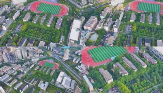 湖南财政经济学院航拍长沙市大学校园风景风高清在线视频素材下载