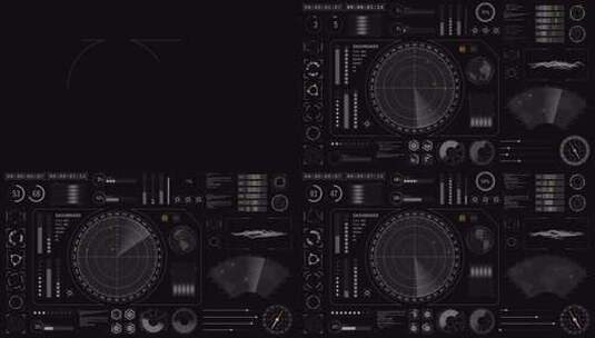 具有未来HUD技术的声纳雷达屏幕包括抽象高清在线视频素材下载