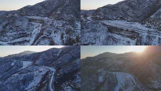 航拍雪景 唯美冬日空镜 立冬 冬至节气高清在线视频素材下载