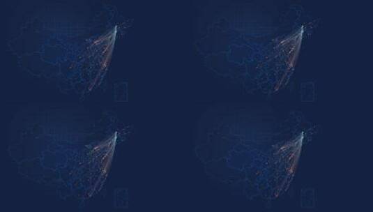 科技感中国地图辐射全国地图光线高清在线视频素材下载