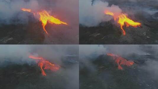 火山熔浆自然灾害熔岩流火山爆发4K高清在线视频素材下载