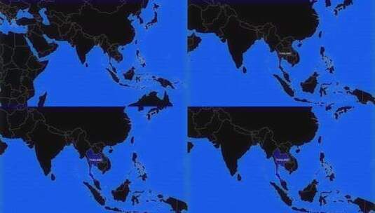 泰国地图高清在线视频素材下载