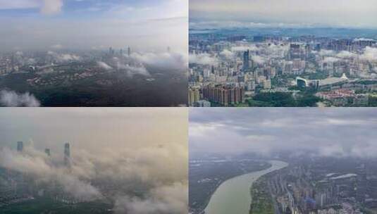 延时航拍雨后南宁云海翻腾美景高清在线视频素材下载