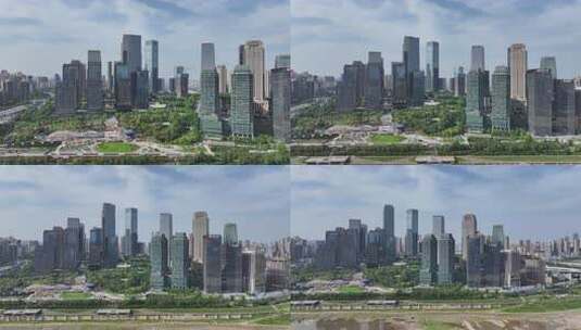 重庆江北嘴中央商务区江北城航拍高清在线视频素材下载
