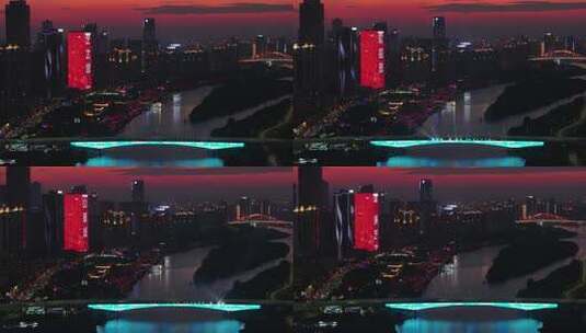 中国广东省佛山市佛山新城夜景高清在线视频素材下载