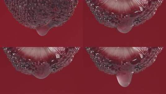 4k微距杨梅汁水滴落TVC镜头高清在线视频素材下载