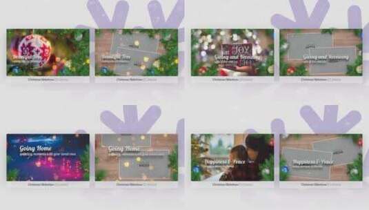 唯美圣诞节的幻灯片分屏图文展示AE模板高清AE视频素材下载