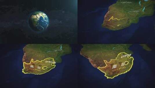 南非地形地图（AE模板）高清AE视频素材下载