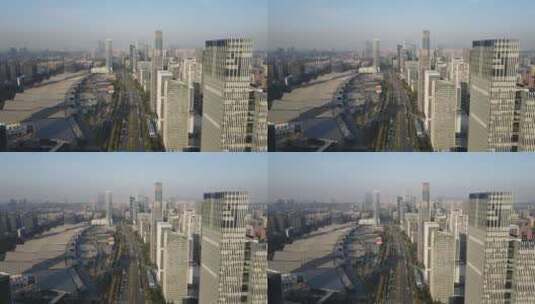 航拍南京城市风光地标建筑高清在线视频素材下载