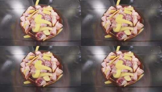 生姜炖猪肉高清在线视频素材下载