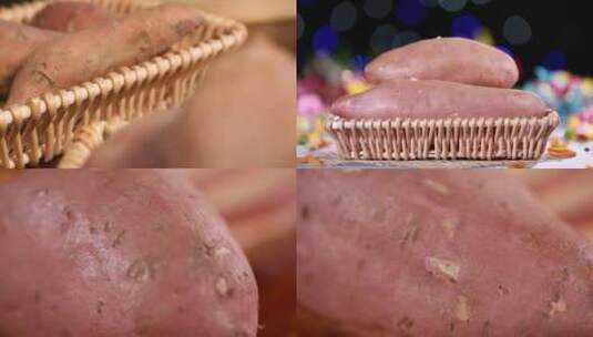 【镜头合集】地瓜红薯白薯上的黑斑疤痕高清在线视频素材下载