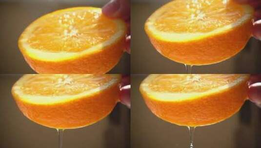 滴着水的橘子高清在线视频素材下载