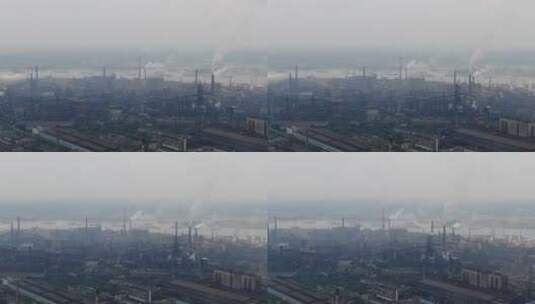 航拍工业生产工厂烟冲污染高清在线视频素材下载