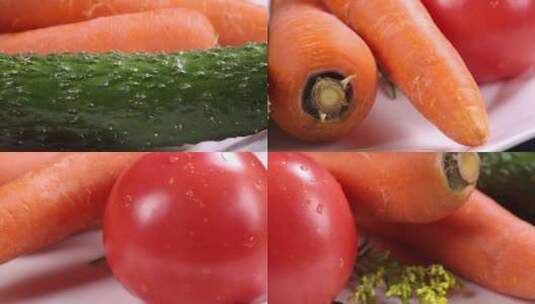 【镜头合集】蔬菜时蔬胡萝卜西红柿番茄高清在线视频素材下载