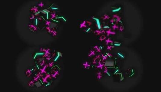 动感立方体跳动旋转VJ大屏舞蹈背景素材高清在线视频素材下载
