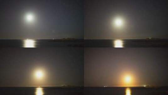 海上的月亮和星星高清在线视频素材下载