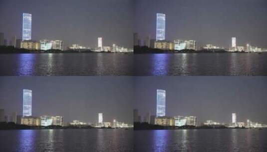 黄浦江前滩公园夜景高清在线视频素材下载