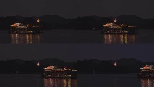 杭州西湖雷峰塔夜景高清在线视频素材下载