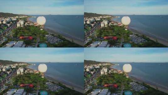 厦门航拍氢气球景观高清在线视频素材下载