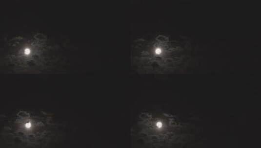 月亮在云朵里穿梭高清在线视频素材下载